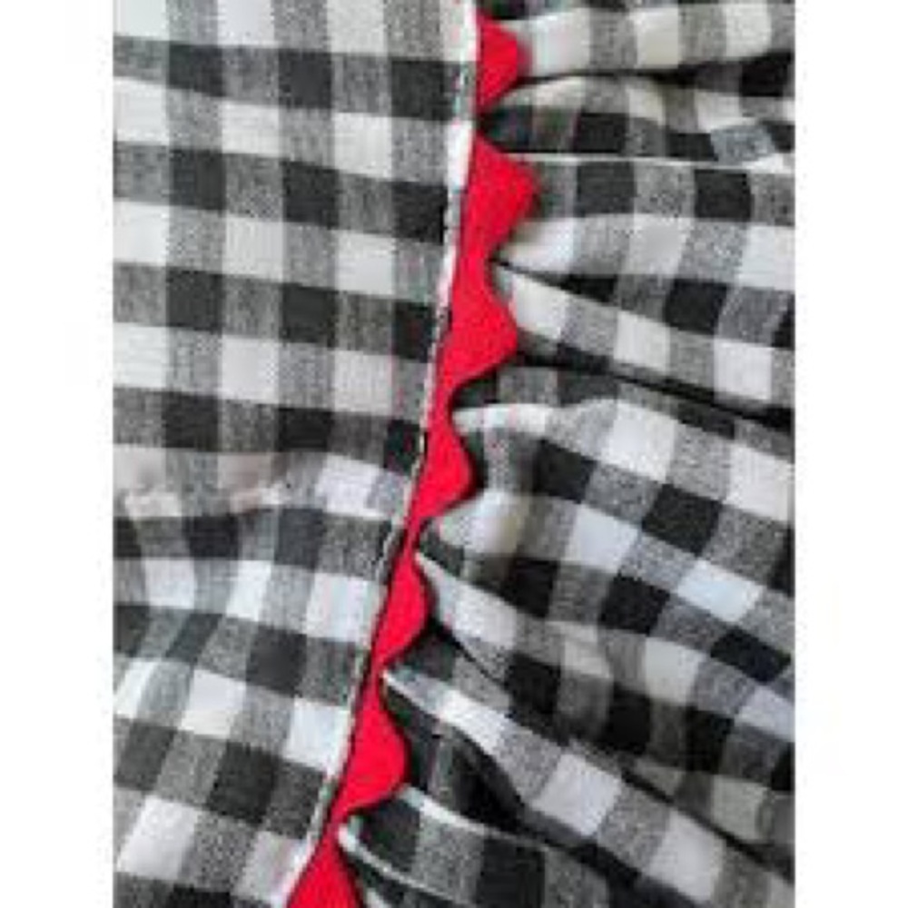 VTG Tier Skirted Black And White Gingham Dress - Picture 6 of 7